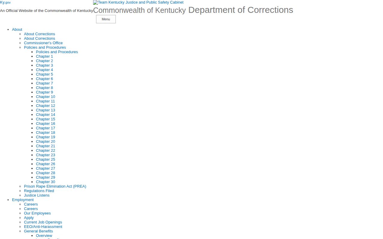 Washington County released inmates Kentucky DOC Daily Releases archive